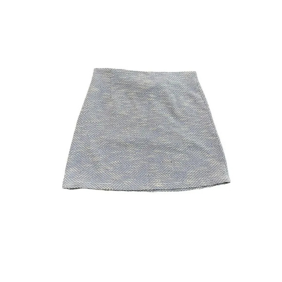Aqua White & Navy Textured Side Zip Stretch Tweed Mini Skirt Size Medium - Picture 5 of 5